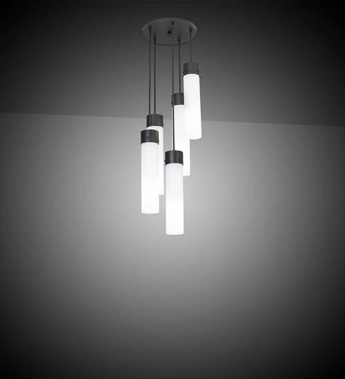 213444 16 in. Cilindro Cascading Pendant - White & Black