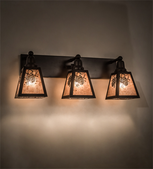 211890 27 in. Pinecone Vanity Light - Craftsman Brown