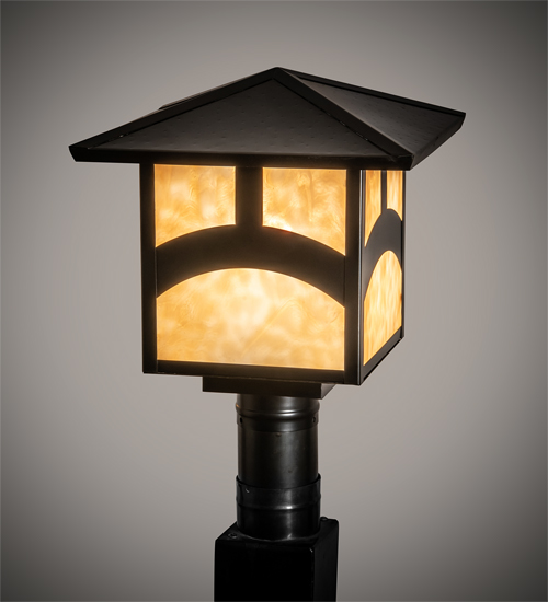 39312 12 in. Seneca Hill Top Post Mount - Craftsman Brown & Beige