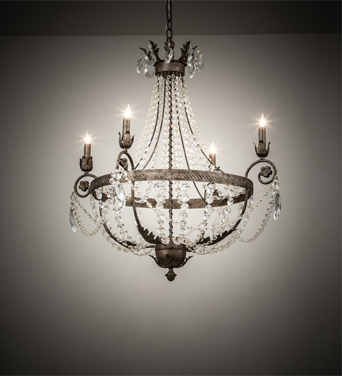 212391 34 in. Antonia 4 Light Chandelier - Corinth
