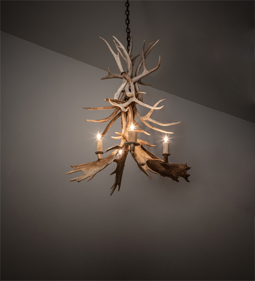 212272 28 in. Antlers Whitetail Deer 4 Light Chandelier