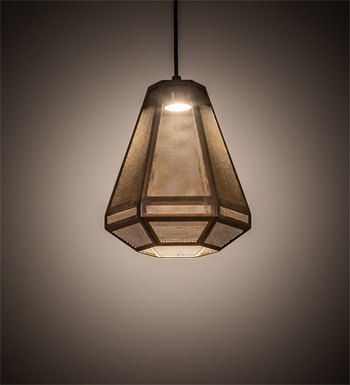202946 9 in. Nidos Struttura Mini Pendant - Antique Copper