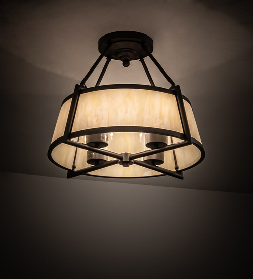 214548 24 in. Cilindro Lucy Semi-Flushmount - Oil Rubbed Bronze