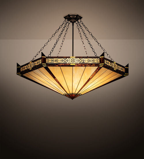 216503 49 in. Peaches Inverted Pendant - Mahogany Bronze