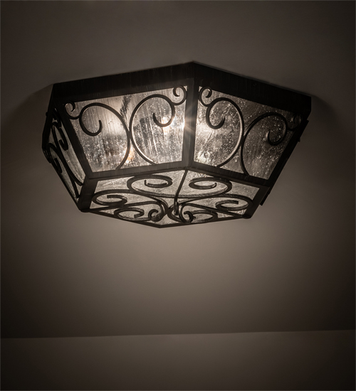 213037 24 in. Camilla Flushmount - Antique Iron Gate