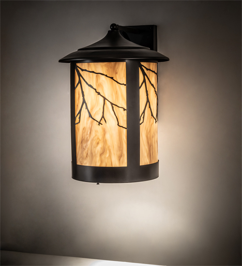 205263 16 in. Fulton Branches Solid Mount Wall Sconce - Craftsman Brown & Oil Rubbed Bronze