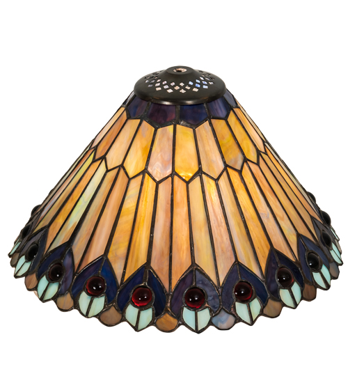 26311 12 in. Tiffany Jeweled Peacock Shade