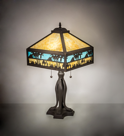 176708 26 in. Camel Mission Table Lamp - Craftsman Brown