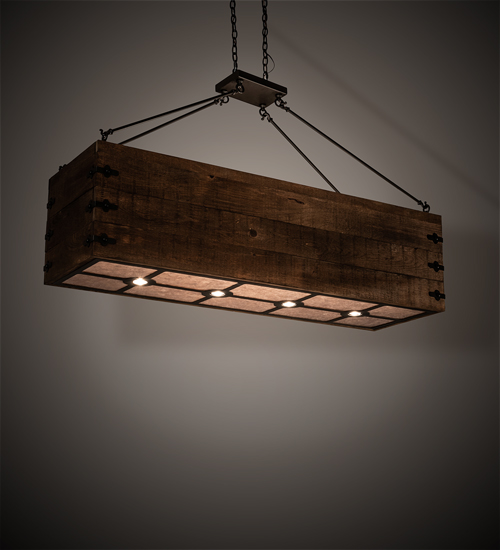 217760 60 in. Reclamare Oblong Pendant - Dark Walnut Stain
