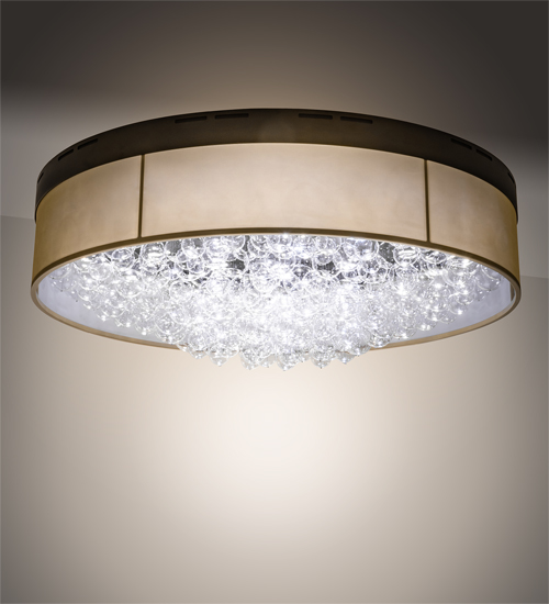 211422 70 in. Cilindro Bulle Flushmount - Mahogany Bronze & Macadamia