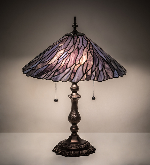 21 in. Willow Jadestone Table Lamp - Mahogany Bronze