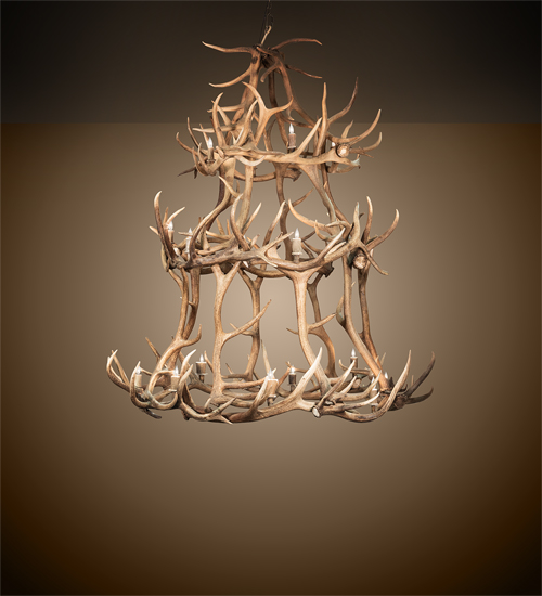 212276 70 in. Antlers Elk 18 Light Chandelier