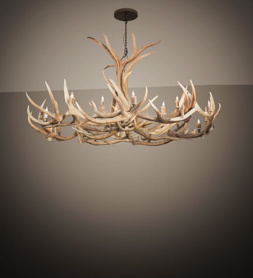 212267 84 in. Antlers Elk & Mule Deer 18 Light Chandelier