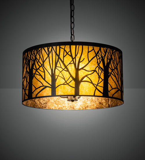 218539 20 in. Winter Maple Pendant - Textured Black