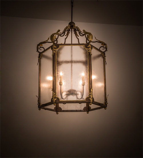 194570 34 in. Ganser Lantern Pendant - Gilded Tobacco