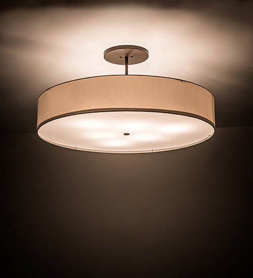 189287 42 in. Cilindro Textrene Semi-Flushmount - Bronze