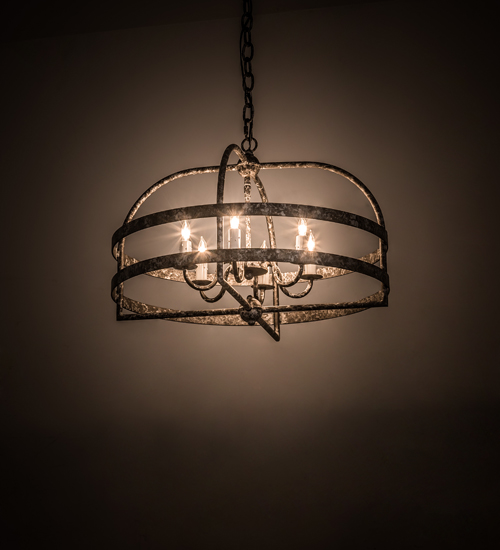 192658 22 in. Aldari 6 Light Chandelier - Pewter