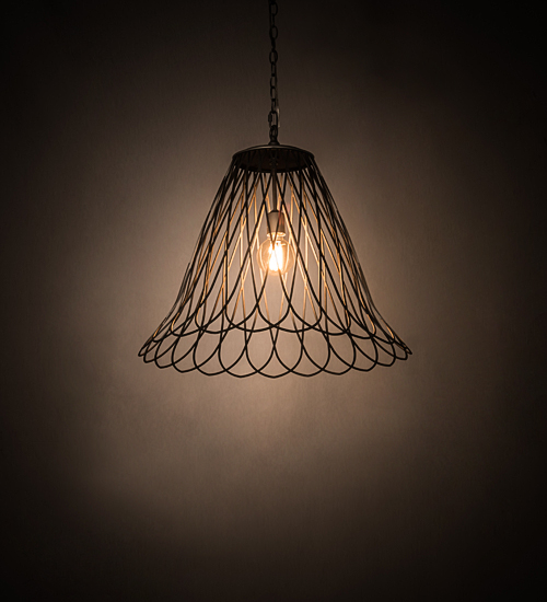 189149 26 in. Larme Pendant - Silver & Clear