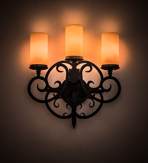 189166 16.5 in. Ashley Wall Sconce - Black & Coral
