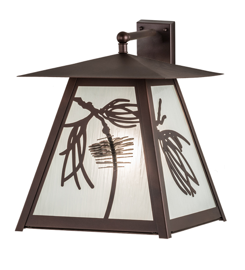 193369 14 in. Stillwater Scotch Pine Wall Sconce - Mahogany Bronze
