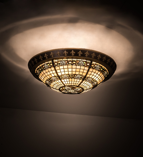 195918 28 in. Shell & Ribbon Flushmount - Copper Vein
