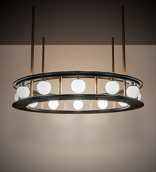 211593 86 in. Reginald Pendant - Gold Matte & Weathered Brass