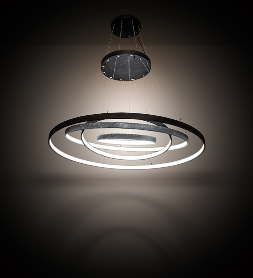 218915 60 in. Anillo 4 Light Cascading Pendant - Gunmetal