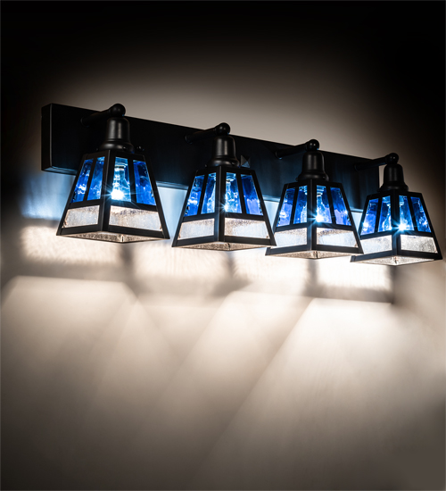 219680 36 in. T Mission 4 Light Vanity Light - Craftsman Brown