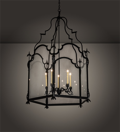 221994 46 in. Lattimer Pendant - Textured Black & Ivory