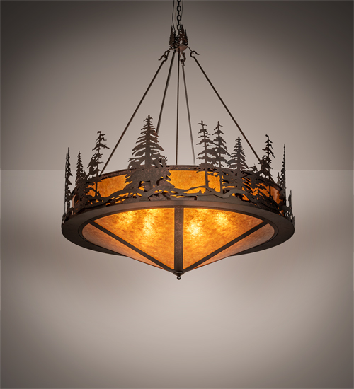 219064 54 in. Moose at Dusk Inverted Pendant - Rustic Nail
