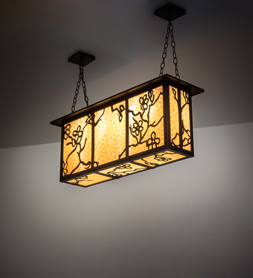 219227 38 in. Foliage Oblong Pendant - Mahogany Bronze