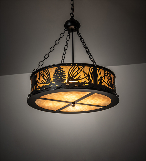 220141 22 in. Mountain Pine Inverted Pendant - Textured Black