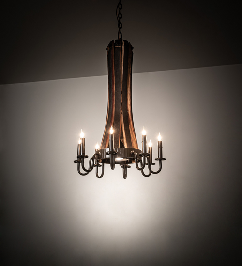 219855 20 in. Barrel Stave Madera 8 Light Chandelier - Timeless Bronze