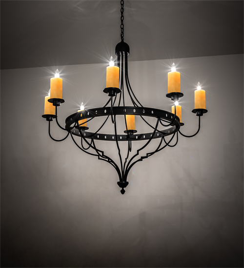 220739 48 in. Bottini 8 Light Chandelier - Textured Black