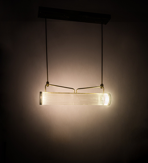 193559 30 in. Cilindro Pipette Pendant - Natural Brass