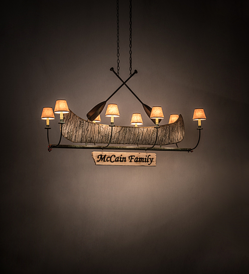 193898 57 in. Personalized Canoe 8 Light Chandelier - Antique