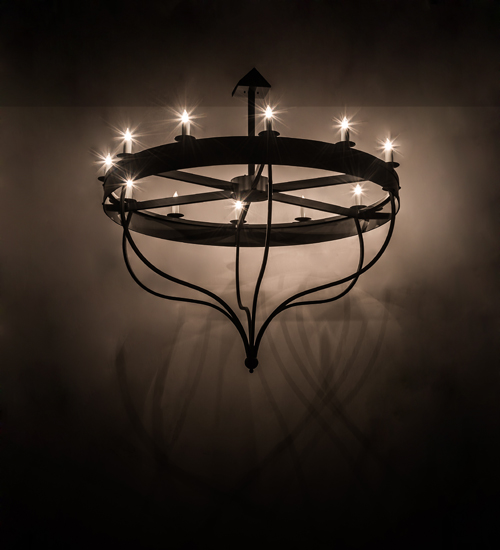 195314 72 in. Parnella 12 Light Chandelier - Black & White