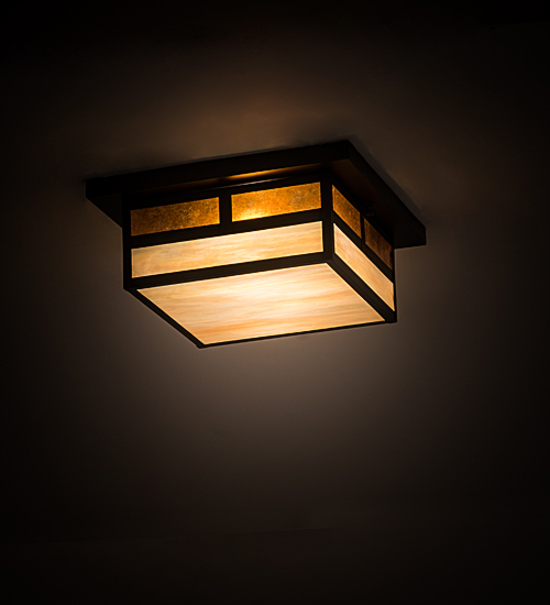 194880 15 in. Hyde Park T Mission Flushmount - Craftsman Brown