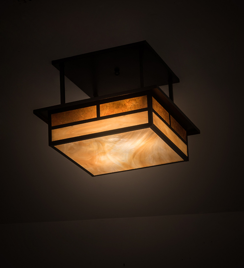 194862 18 in. Hyde Park T Mission Flushmount - Craftsman Brown
