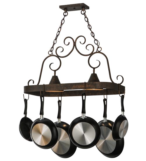 197892 32 in. Elana 2 Light Pot Rack - Custom Finish