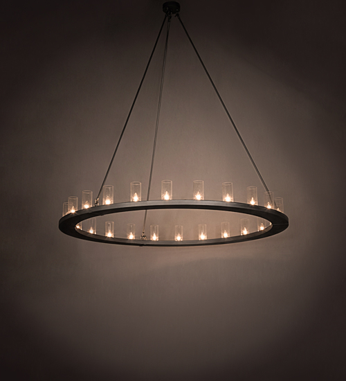 196702 72 in. Loxley 24 Light Chandelier - Silver & Seedy