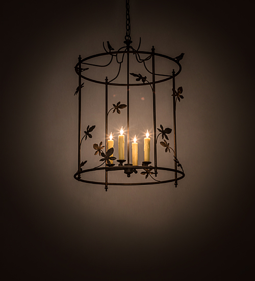 197693 25 in. Jillian 4 Light Pendant - Chocolate & Gold