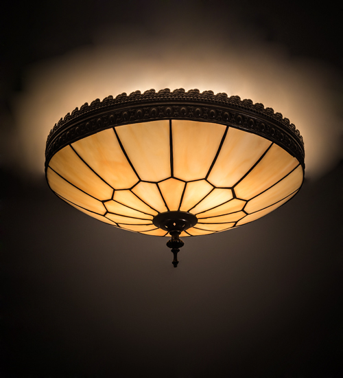 195578 15 in. Vincent Honeycomb Flushmount, 60 watt - Beige & Black