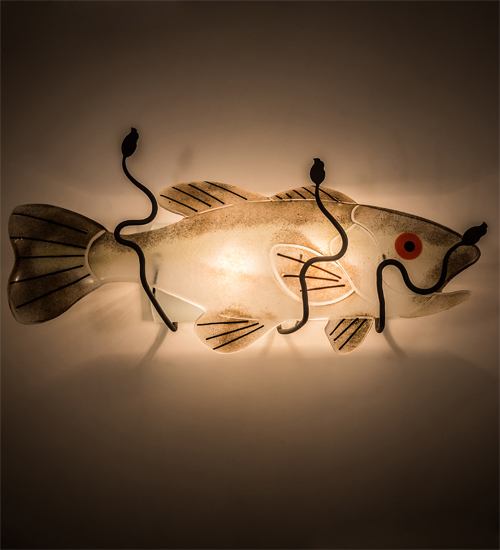 197319 22 in. Bass Wall Sconce - Wrought Iron