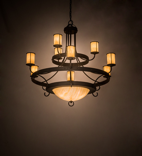 194814 52 in. Nehring 9 Light Chandelier - Wrought Iron