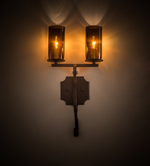 197285 10 in. Piero 2 Light Wall Sconce - Mahogany Bronze