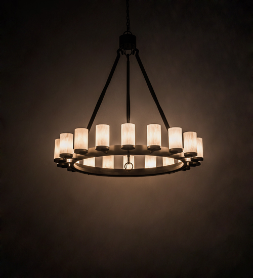 195604 48 in. Noziroh Ring 18 Light Chandelier - Timeless Bronze