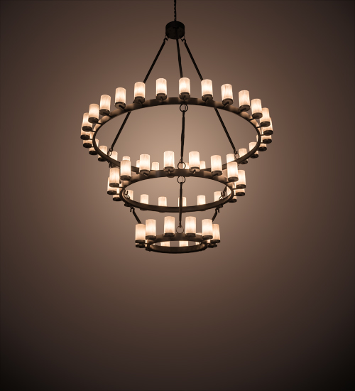 197921 84 in. Noziroh Ring 60 Light Three Tier Chandelier - Timeless Bronze