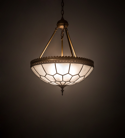 198784 19 in. Vincent Honeycomb 3 Light Ceiling Pendant - Beige & Black