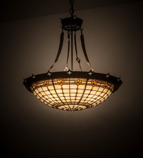179883 26 in. Fleur-de-Lite Inverted Pendant - Timeless Bronze
